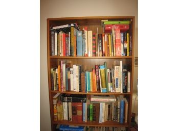 3 Shelves Of Cookbooks, Non-Fiction And Fiction Books