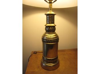 Cylinder Shape Brass Table Lamp