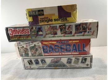 Lot Of 4 1980s & 1990s Complete Factory Sealed Baseball Card Sets