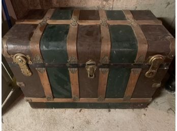 Red And Green Steamer Trunk