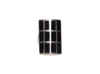Sterling Silver Inlay Onyx Ring