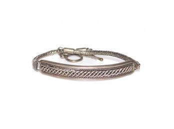 Sterling Silver Bali Style Bar Link Bracelet