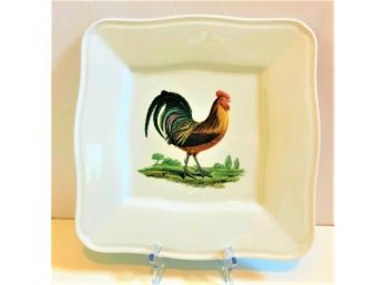 Ox Bow Decor Rooster Porcelain Scalloped Platter - BRAND NEW