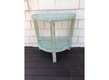 Distressed Hand Painted Wood Accent Table