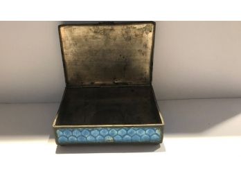 Hand Painted Metal Box With 4 Small Legs