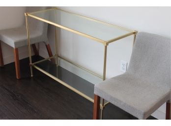 Great Fluid Brass + Glass SUPER MODERN Console Table