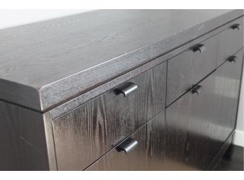 Slick EBONIZED Modern 6 Drawer Black Chest Of Drawers!