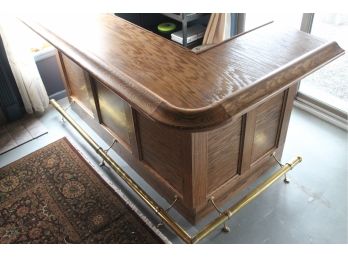 Amazing SOLID OAK + BRASS HANDMADE Bar! Bartender, Top Shelf Please!!