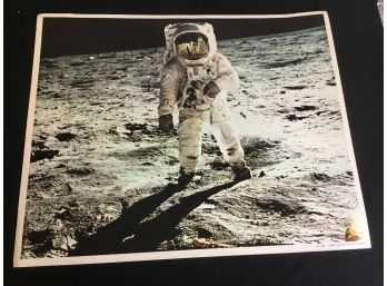 Aldrin Walking On The Moon Surface Vintage Poster