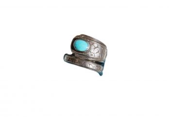 Sterling Silver Turquoise Spoon Ring