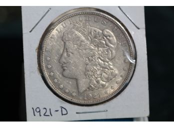 1921 D Silver Morgan Dollar Coin Dh