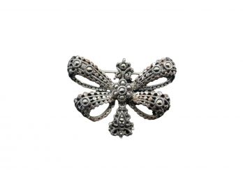 Sterling Silver Marcasite Butterfly Pin