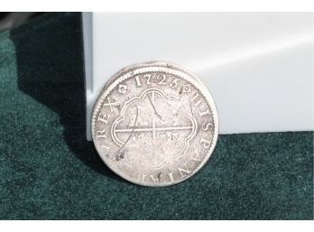 1725 Silver Spanish 2 Reales Coin