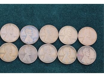 Lot Of 10 1909 Vdb Wheat Pennies