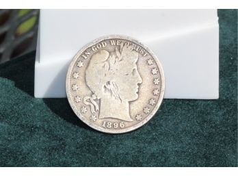 1896 Silver Barber Half Dollar Coin Dh