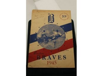 1945 Boston Braves Baseball Program