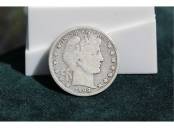 1898 Silver Barber Half Dollar  Coin Dh