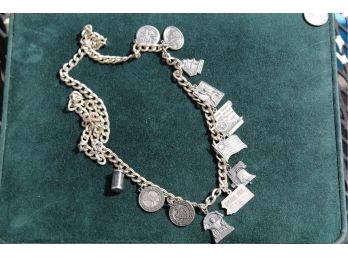 Sterling Silver Necklace With Silver Charms