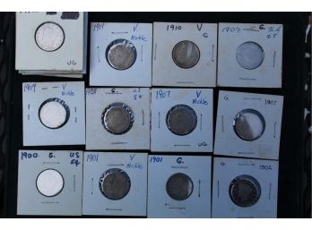 Lot Of Sleeved Liberty Head Nickels Lot Of 19