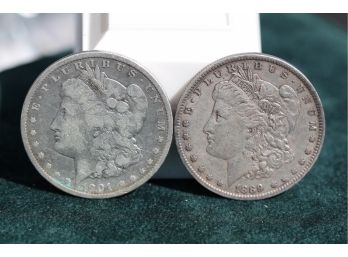 2 Morgan Silver Dollar Coins 1901 And 1889 O Dh