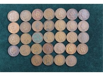 Lot Of 32 Indian Head Pennies All 1880s