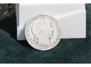 1901 Silver Barber Half Dollar  Coin Dh