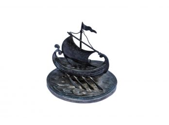 800 Silver Viking Ship Figurine
