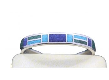 Sterling Silver Crushed Turquoise Lapis Bracelet Coleman CCO
