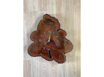 Vintage - Live Edge Slab - Hand Crafted Lacquered Clock