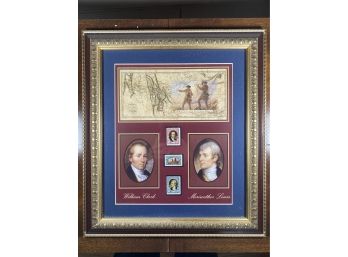 Lewis & Clarke  - Framed Illustrations And Commemorative Stamp Set