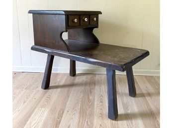 Vintage - Pine American Side Table With Drawer