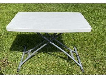 2pc Adjustable Height - Folding Table - Collapsible Legs And Sturdy Plastic Top