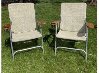 Pair - Folding Chairs With Cupholders