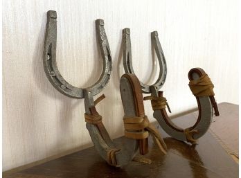 Vintage - Hand Crafted - Aluminum Horseshoe Coat Hooks Or Decor