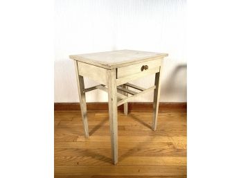 Vintage - Whitewashed - Mahogany Single Drawer Table
