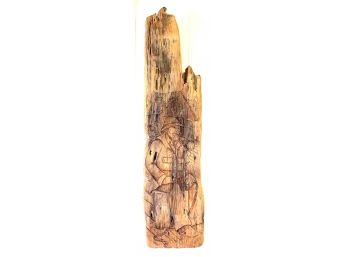 Vintage - Scrimshawed Driftwood Art