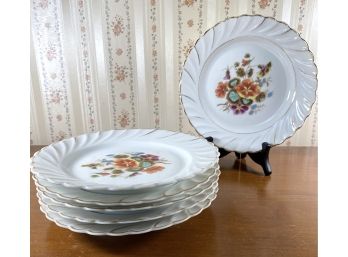 Scalloped Edge Plates - Floral Pattern