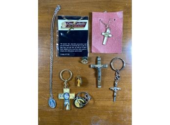 Religious Medals, Keychain & Necklace Group