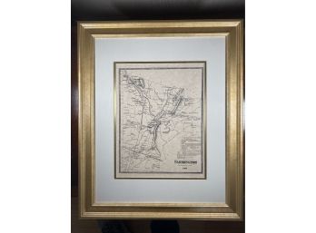 Vintage Reproduction - Farmington Map - Matted And Framed