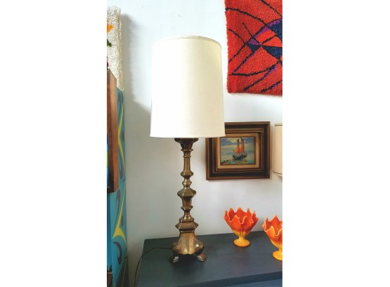 Large 43' Vintage Cast Bronze Lamp