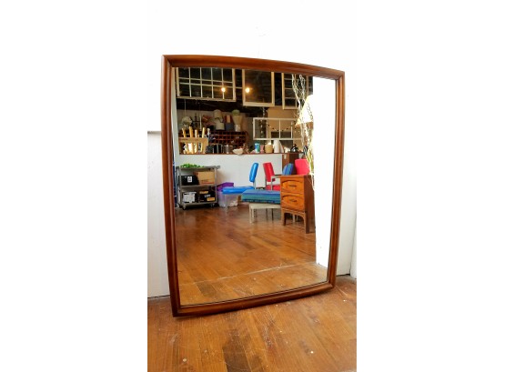 Large Mid Century Broyhill Emphasis Solid Walnut Mirror