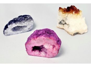 3 Pc GEODE Colorful Rock Collection