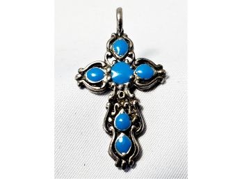 Sterling Silver Turquoise Cross