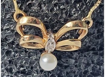 14K Gold  Pearl Necklace