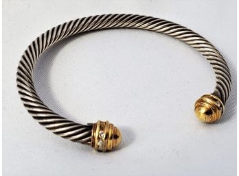 DAVID YURMAN Sterling Silver, 18K Gold,  Diamond Bracelet