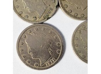 Lot Of  5 Liberty Nickels