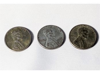 3 Examples Of 1943  Steel Cents