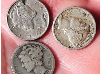 Collection Of 3 MERCURY DIMES