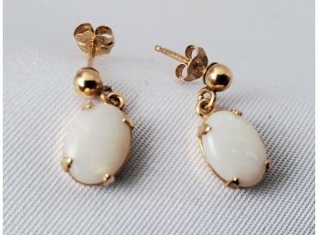 14 K GOLD Earrings W/ Opals