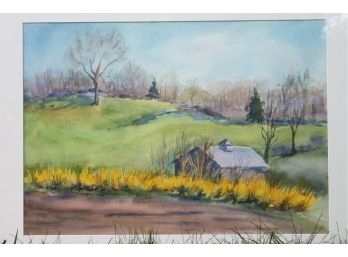 'Forsythia' By ROSALIND MORRISSEY! Framed Watercolor